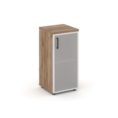 Style Project SN.STU-303(R) (Дуб табак) Шкаф низкий узкий правый (1 низкий фасад стекло сатин в раме)