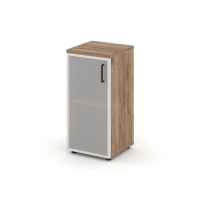 Style Project SN.STU.E-303(L) (Дуб табак) Шкаф низкий узкий левый (1 низкий фасад стекло сатин в раме)
