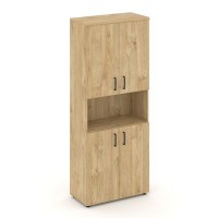 Style Project SN.STS-107 (Тиквуд светлый) Шкаф высокий широкий (4 низких фасада ЛДСП)