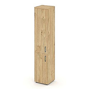 Стайл Проджект SN.STU-104(L) (Тиквуд светлый) Шкаф высокий узкий левый (1 низкий фасад ЛДСП + 1 средний фасад ЛДСП)