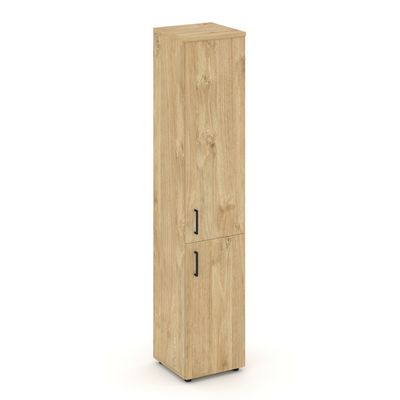 Style Project SN.STU-104(R) (Тиквуд светлый) Шкаф высокий узкий правый (1 низкий фасад ЛДСП + 1 средний фасад ЛДСП)