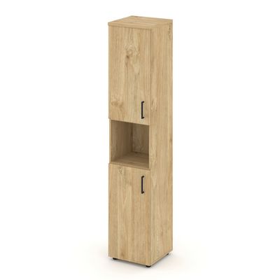 Style Project SN.STU-107(L) (Тиквуд светлый) Шкаф высокий узкий левый (2 низких фасада ЛДСП)