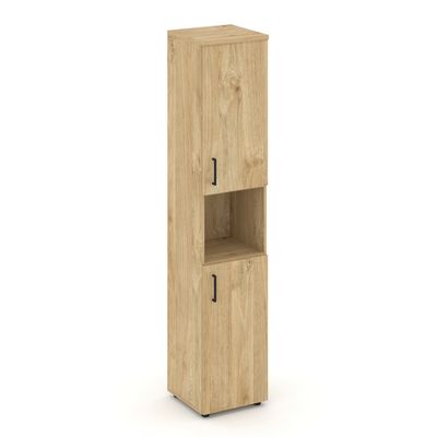 Style Project SN.STU-107(R) (Тиквуд светлый) Шкаф высокий узкий правый (2 низких фасада ЛДСП)