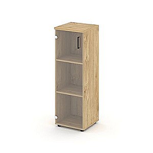 Стайл Проджект SN.STU-205(L) (Тиквуд светлый) Шкаф средний узкий левый (1 средний фасад стекло прозрачное)