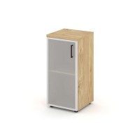 Style Project SN.STU-303(L) (Тиквуд светлый) Шкаф низкий узкий левый (1 низкий фасад стекло сатин в раме)