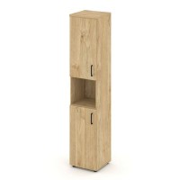 Style Project SN.STU.E-107(L) (Тиквуд светлый) Шкаф высокий узкий левый (2 низких фасада ЛДСП)