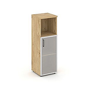 Стайл Проджект SN.STU.E-203(R) (Тиквуд светлый) Шкаф средний узкий правый (1 низкий фасад стекло сатин в раме)
