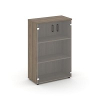 Style Project SN.STS-205 (Вяз благородный) Шкаф средний широкий (2 средних фасада стекло прозрачное)