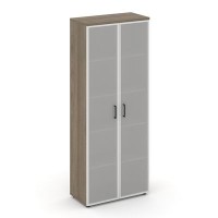 Style Project SN.STS.E-109 (Вяз благородный) Шкаф высокий широкий (2 высоких фасада стекло сатин в раме)