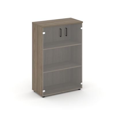 Style Project SN.STS.E-205 (Вяз благородный) Шкаф средний широкий (2 средних фасада стекло прозрачное)