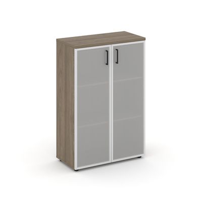 Style Project SN.STS.E-206 (Вяз благородный) Шкаф средний широкий (2 средних фасада стекло сатин в раме)