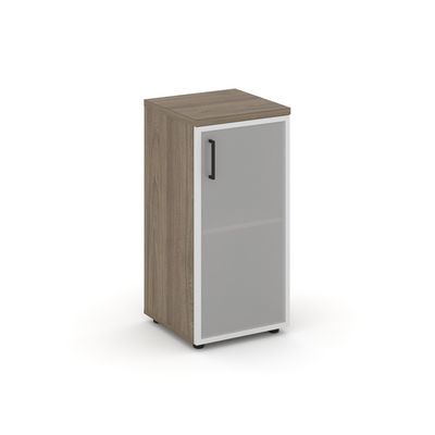 Style Project SN.STU-303(R) (Вяз благородный) Шкаф низкий узкий правый (1 низкий фасад стекло сатин в раме)