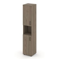 Style Project SN.STU.E-107(L) (Вяз благородный) Шкаф высокий узкий левый (2 низких фасада ЛДСП)