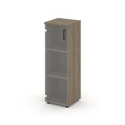 Style Project SN.STU.E-205(L) (Вяз благородный) Шкаф средний узкий левый (1 средний фасад стекло прозрачное)