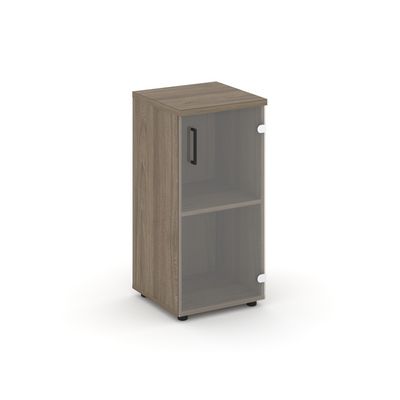 Style Project SN.STU.E-302(R) (Вяз благородный) Шкаф низкий узкий правый (1 низкий фасад стекло прозрачное)