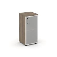 Style Project SN.STU.E-303(R) (Вяз благородный) Шкаф низкий узкий правый (1 низкий фасад стекло сатин в раме)