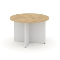 Style Project SN-D.SPRG-004 (Тиквуд светлый/Белый) Стол переговорный круглый