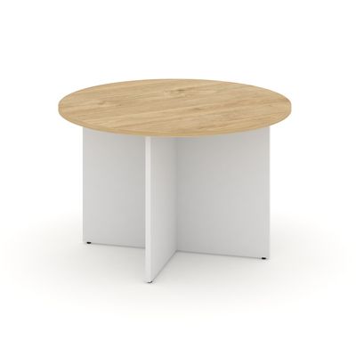 Style Project SN-D.SPRG-004 (Тиквуд светлый/Белый) Стол переговорный круглый
