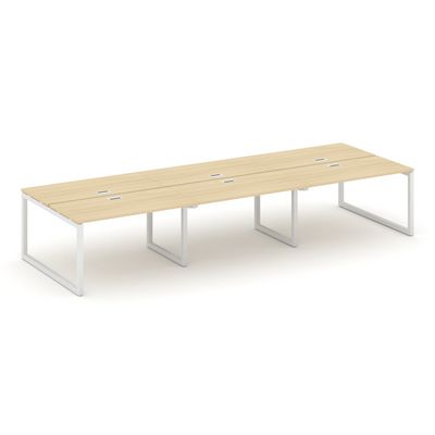 Style Project SN-5O.DRS-062 (Акация лорка/Белый металл) Рабочая станция двухсторонняя