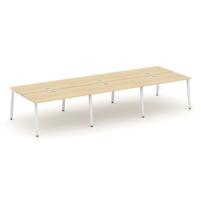 Style Project SN-6A.DRS-083 (Акация лорка/Белый металл) Рабочая станция двухсторонняя