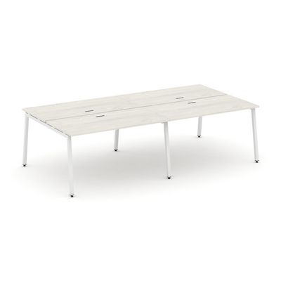 Style Project SN-4A.DRS-042 (Дуб наварра/Белый металл) Рабочая станция двухсторонняя