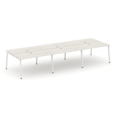 Style Project SN-4A.DRS-083 (Дуб наварра/Белый металл) Рабочая станция двухсторонняя