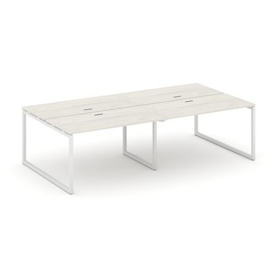 Style Project SN-4O.DRS-054 (Дуб наварра/Белый металл) Рабочая станция двухсторонняя