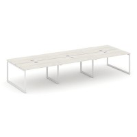 Style Project SN-4O.DRS-081 (Дуб наварра/Белый металл) Рабочая станция двухсторонняя