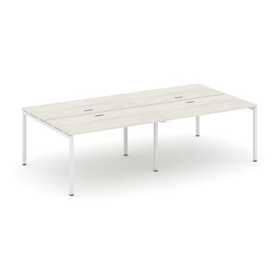 Style Project SN-4P.DRS-052 (Дуб наварра/Белый металл) Рабочая станция двухсторонняя