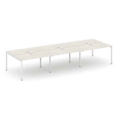 Style Project SN-4P.DRS-083 (Дуб наварра/Белый металл) Рабочая станция двухсторонняя