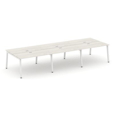 Style Project SN-5A.DRS-083 (Дуб наварра/Белый металл) Рабочая станция двухсторонняя