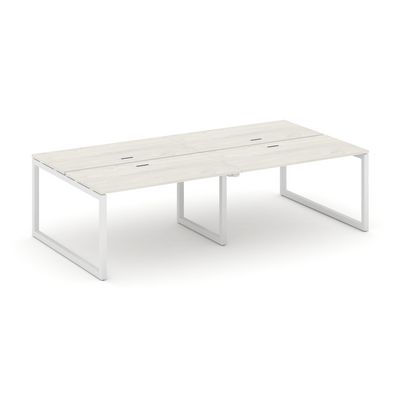 Style Project SN-5O.DRS-042 (Дуб наварра/Белый металл) Рабочая станция двухсторонняя