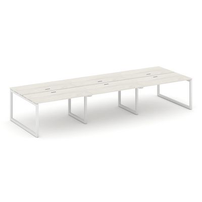 Style Project SN-5O.DRS-061 (Дуб наварра/Белый металл) Рабочая станция двухсторонняя