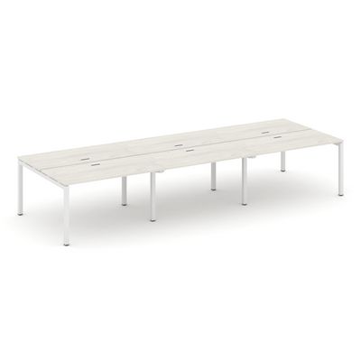 Style Project SN-5P.DRS-062 (Дуб наварра/Белый металл) Рабочая станция двухсторонняя