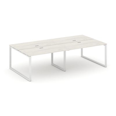 Style Project SN-6O.DRS-041 (Дуб наварра/Белый металл) Рабочая станция двухсторонняя