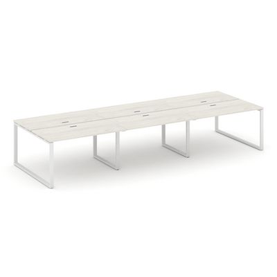 Style Project SN-6O.DRS-074 (Дуб наварра/Белый металл) Рабочая станция двухсторонняя