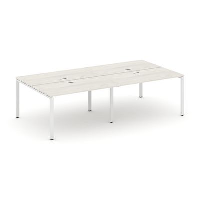 Style Project SN-6P.DRS-043 (Дуб наварра/Белый металл) Рабочая станция двухсторонняя