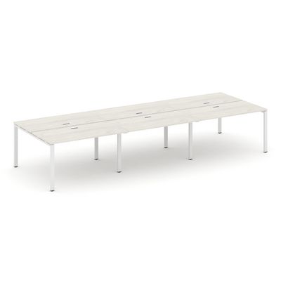 Style Project SN-6P.DRS-083 (Дуб наварра/Белый металл) Рабочая станция двухсторонняя