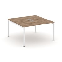 Style Project SN-4P.DRS-012 (Дуб табак/Белый металл) Рабочая станция двухсторонняя