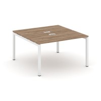 Style Project SN-5P.DRS-002 (Дуб табак/Белый металл) Рабочая станция двухсторонняя