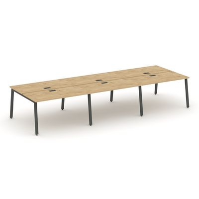 Style Project SN-6A.DRS-064 (Тиквуд светлый/Антрацит металл) Рабочая станция двухсторонняя