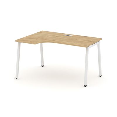 Style Project SN-4A.SPA-012L (Тиквуд светлый/Белый металл) Стол рабочий эргономичный