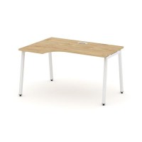 Style Project SN-4A.SPA-021L (Тиквуд светлый/Белый металл) Стол рабочий эргономичный