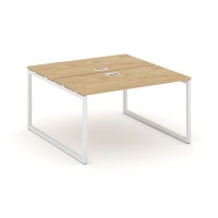 Style Project SN-4O.DRS-004 (Тиквуд светлый/Белый металл) Рабочая станция двухсторонняя