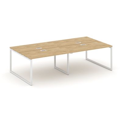 Style Project SN-4O.DRS-053 (Тиквуд светлый/Белый металл) Рабочая станция двухсторонняя