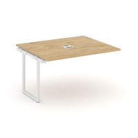 Style Project SN-4O.NSPRG-033 (Тиквуд светлый/Белый металл) Проходной наборный элемент переговорного стола