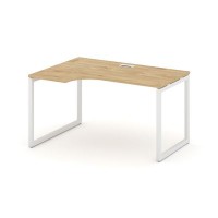 Style Project SN-4O.SPA-002L (Тиквуд светлый/Белый металл) Стол рабочий эргономичный