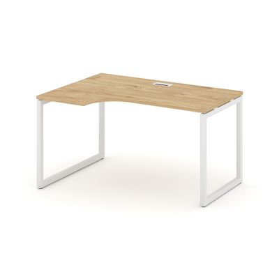 Style Project SN-4O.SPA-011L (Тиквуд светлый/Белый металл) Стол рабочий эргономичный