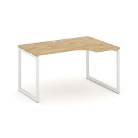 Style Project SN-4O.SPA-021R (Тиквуд светлый/Белый металл) Стол рабочий эргономичный