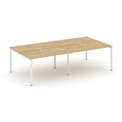 Style Project SN-4P.DRS-033 (Тиквуд светлый/Белый металл) Рабочая станция двухсторонняя